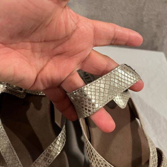 Mephisto Size 39, US 9 Silver Beatrix Wedge Sandals‎ Women's - Picture 7 of 7